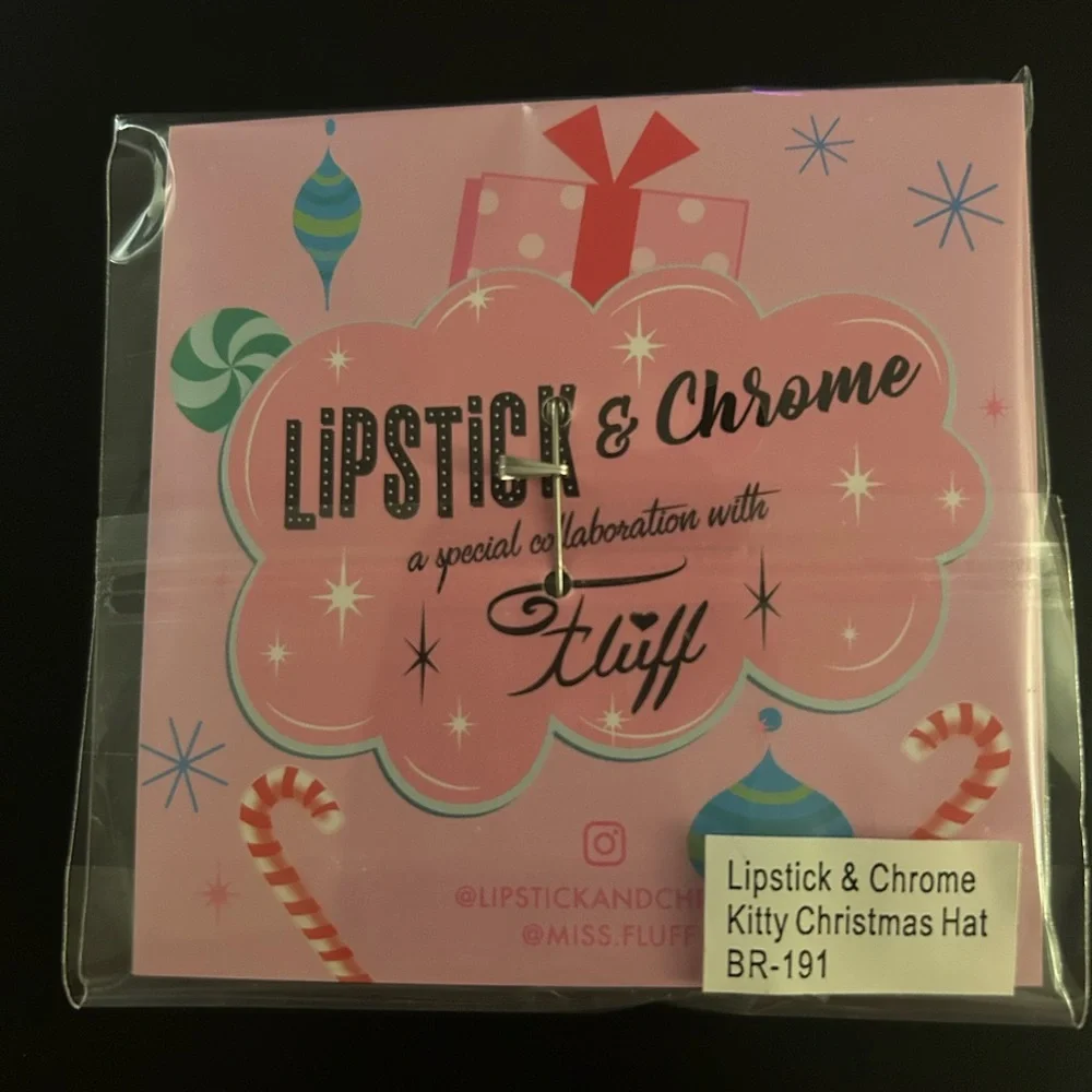 Fluff by Lipstick & Chrome Kitty Brooch - Picture 2 of 3